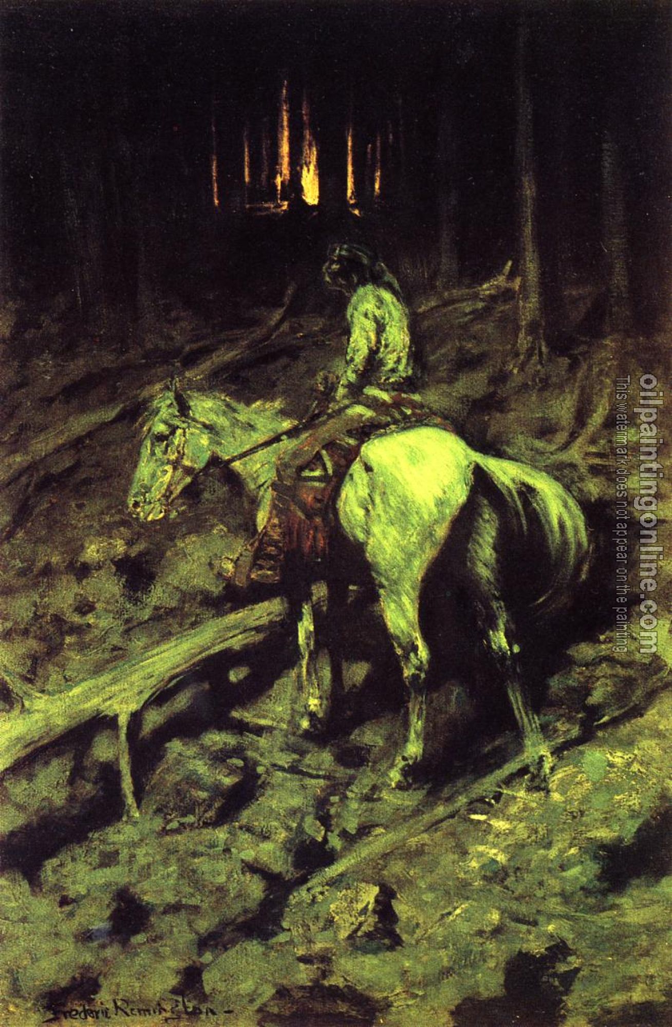 Frederic Remington - Apache Fire Signal